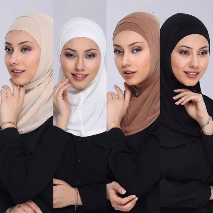 Tvådelad hijabsjal i bomull islamtrend